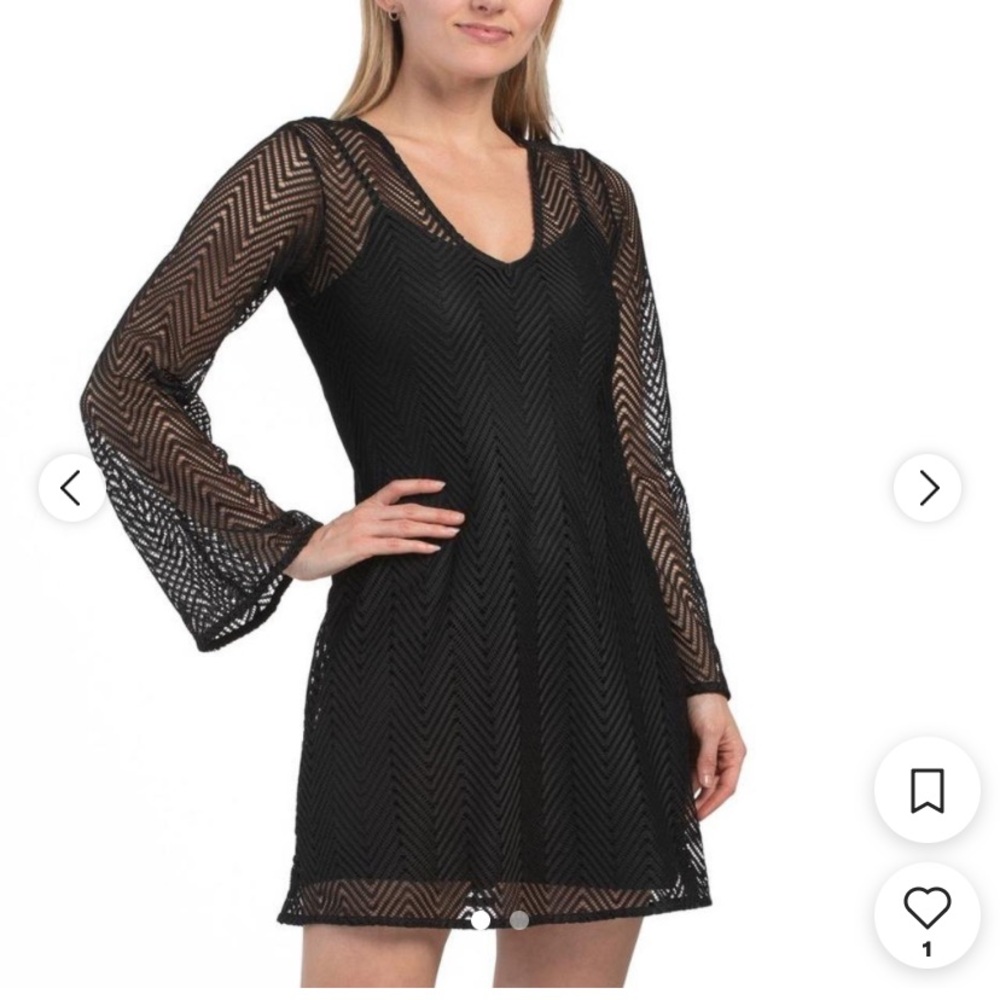 French Connection Rudy textured mini dress black size 0,2,4